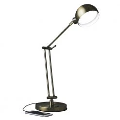 Wellness Series 18 in. Amtique Brass Refine LED Desk Lamp by OttLite