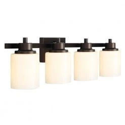 Sage 33.25 in. 4-Lights Modern Antique Bronze Bathroom Vanity Lights with Oval Cylinder Shape Opal Glass Shade by TRIBESIGNS WAY TO ORIGIN -Outlet OttLite Store antique bronze tribesigns way to origin vanity lighting hd sf0042 c3 1000