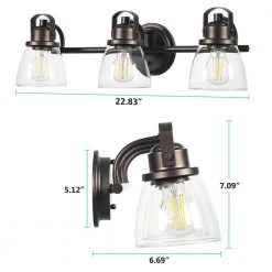 Sadie 24.75 in. 3-Lights Modern Coastal Antique Bronze Bathroom Vanity Lights with Bowl Shape Clear Glass Shade by TRIBESIGNS WAY TO ORIGIN 12 Sadie 24.75 in. 3-Lights Modern Coastal Antique Bronze Bathroom Vanity Lights with Bowl Shape Clear Glass Shade by TRIBESIGNS WAY TO ORIGIN -Outlet OttLite Store antique bronze tribesigns way to origin vanity lighting hd sf0056 77 1000