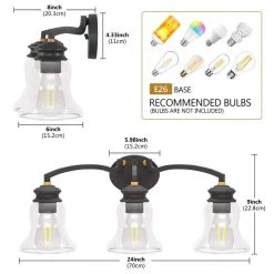 Sabine 24 in. 3-Light Antique Bronze Bathroom Vanity Light with Bell Shaped Frosted Glass Shades by TRIBESIGNS WAY TO ORIGIN -Outlet OttLite Store antique bronze tribesigns way to origin vanity lighting hd zsf0116 77 1000