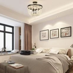 Bailey 3-Light 15.35 in. Black Beige Crystal Semi-Flush Mount Light by TRIBESIGNS WAY TO ORIGIN -Outlet OttLite Store beige tribesigns way to origin flush mount lights hd sf0131zy 31 1000