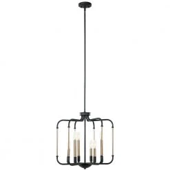 Bailey 6-Lights Black and Gold Caged Chandelier by TRIBESIGNS WAY TO ORIGIN -Outlet OttLite Store black bronze tribesigns way to origin chandeliers hd zyz15 21 4f 1000
