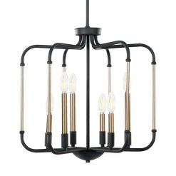 Bailey 6-Lights Black and Gold Caged Chandelier by TRIBESIGNS WAY TO ORIGIN