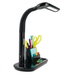 12.4 in. to 21 in. Adjustable, Pivoting Shade LED Banker's Lamp, Black by OttLite -Outlet OttLite Store black ottlite desk lamps 277g59 shpr 4f 1000