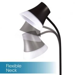 8 in. Black Shine LED Desk Lamp with Wireless Charging by OttLite -Outlet OttLite Store black ottlite desk lamps cs03kqi shpr 4f 1000