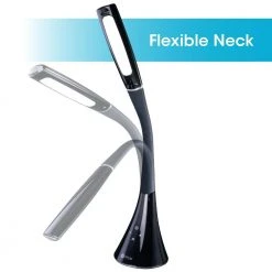 10 in. Black Swerve LED Desk Lamp with 3 Color Modes with USB Port by OttLite -Outlet OttLite Store black ottlite desk lamps csn34kcw 1f 1000