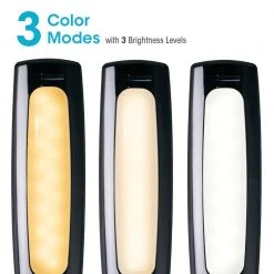 10 in. Black Swerve LED Desk Lamp with 3 Color Modes with USB Port by OttLite -Outlet OttLite Store black ottlite desk lamps csn34kcw 4f 1000