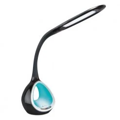 16 in. Black LED Desk Lamp with Color Changing Tunnel and USB by OttLite