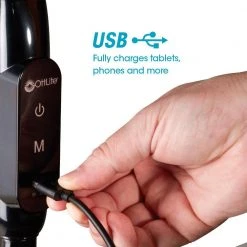 40 in. Black Adjustable LED Floor Lamp with USB and Tablet Stand by OttLite -Outlet OttLite Store black ottlite floor lamps cs6g5c shpr 1f 1000