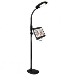 40 in. Black Adjustable LED Floor Lamp with USB and Tablet Stand by OttLite