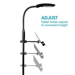 40 in. Black Adjustable LED Floor Lamp with USB and Tablet Stand by OttLite -Outlet OttLite Store black ottlite floor lamps cs6g5c shpr 66 1000