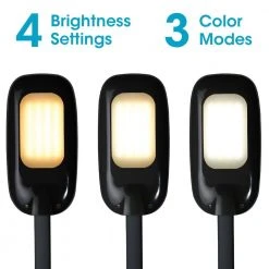 40 in. Black Adjustable LED Floor Lamp with USB and Tablet Stand by OttLite -Outlet OttLite Store black ottlite floor lamps cs6g5c shpr fa 1000