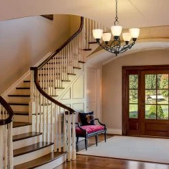 Bailey 5-Light Black Chandelier with Opal Bowl Glass Shape for Living Room, Bedroom by TRIBESIGNS WAY TO ORIGIN -Outlet OttLite Store black tribesigns way to origin chandeliers hd 0126sfl fa 1000