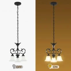 Bailey 3-Light Black Traditional Chandelier with Opaline Glass Shade by TRIBESIGNS WAY TO ORIGIN -Outlet OttLite Store black tribesigns way to origin chandeliers hd sf0123 cx 1f 1000