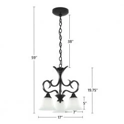 Bailey 3-Light Black Traditional Chandelier with Opaline Glass Shade by TRIBESIGNS WAY TO ORIGIN -Outlet OttLite Store black tribesigns way to origin chandeliers hd sf0123 cx 76 1000