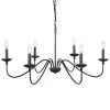 6-Light Bailey Black Island Chandelier 35 in. Modern Farmhouse Candlestick Chandelier by TRIBESIGNS WAY TO ORIGIN