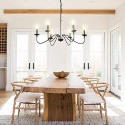 6-Light Bailey Black Island Chandelier 35 in. Modern Farmhouse Candlestick Chandelier by TRIBESIGNS WAY TO ORIGIN -Outlet OttLite Store black tribesigns way to origin chandeliers hd sfzy102 21 c3 1000