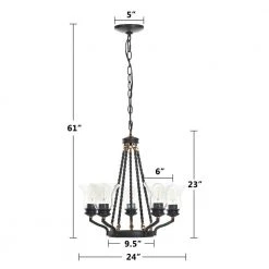 Bailey 5-Light Matte Black Chandelier with Clear Glass Shades by TRIBESIGNS WAY TO ORIGIN -Outlet OttLite Store black tribesigns way to origin chandeliers hd zsf0115 77 1000