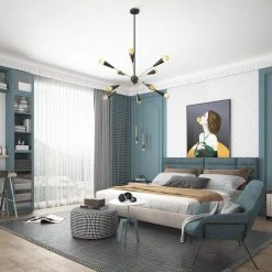 Bailey 10-Light Black Modern Sputnik Cluster Chandelier by TRIBESIGNS WAY TO ORIGIN -Outlet OttLite Store black tribesigns way to origin chandeliers hd zsf0139 31 1000