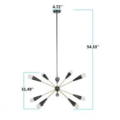 Bailey 10-Light Black Modern Sputnik Cluster Chandelier by TRIBESIGNS WAY TO ORIGIN -Outlet OttLite Store black tribesigns way to origin chandeliers hd zsf0139 77 1000
