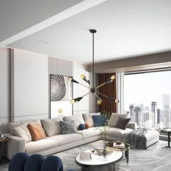 Bailey 10-Light Black Modern Sputnik Cluster Chandelier by TRIBESIGNS WAY TO ORIGIN -Outlet OttLite Store black tribesigns way to origin chandeliers hd zsf0139 c3 1000