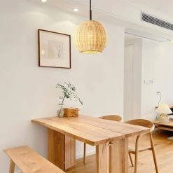 Bonnie 1-Light Black Rattan Pendant Light with Handmade Woven Shade for Kitchen Island Dining Room Living Room by TRIBESIGNS WAY TO ORIGIN -Outlet OttLite Store black tribesigns way to origin chandeliers hd zy20185 c3 1000