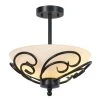 Bailey 14.1-in. 2-Light White Semi-Flush Mount Light by TRIBESIGNS WAY TO ORIGIN