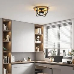 Bailey 4-Light 15 in. Black plus Brown Flush Mount Light by TRIBESIGNS WAY TO ORIGIN -Outlet OttLite Store black tribesigns way to origin flush mount lights hd sf0137zy 31 1000