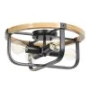 Bailey 4-Light 15 in. Black plus Brown Flush Mount Light by TRIBESIGNS WAY TO ORIGIN