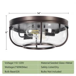 Crystal 13.2 in. 3-Light Matte Black Dome Ceiling Semi- Flush Mount Light with Open Seeded Glass Shade by TRIBESIGNS WAY TO ORIGIN -Outlet OttLite Store black tribesigns way to origin flush mount lights hd zsf0152 77 1000