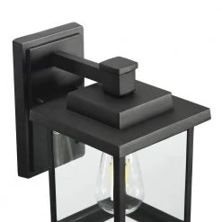 Hostin 1-Light Black Hardwired Square Outdoor Wall Lantern Sconce with Clear Glass Shade by TRIBESIGNS WAY TO ORIGIN -Outlet OttLite Store black tribesigns way to origin outdoor sconces hd ggthz00013 76 1000