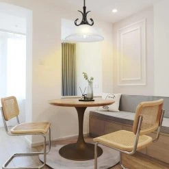 Crystal 1-Light Black Single Island Pendant Light with Bell Opal Glass Shade, Mini Ceiling Hanging Light Fixture by TRIBESIGNS WAY TO ORIGIN -Outlet OttLite Store black tribesigns way to origin pendant lights hd ggsf0122 4f 1000