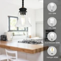 Crystal 1-Light Matte Black Pendant with Clear Glass Shade by TRIBESIGNS WAY TO ORIGIN -Outlet OttLite Store black tribesigns way to origin pendant lights hd zsf0117 44 1000