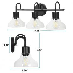 Bailey 5-Lights Black and Gold Linear Chandelier, Industrial Iron Kitchen Island Pendant Light with Exposed Design by TRIBESIGNS WAY TO ORIGIN -Outlet OttLite Store black tribesigns way to origin vanity lighting hd sf0076 76 1000