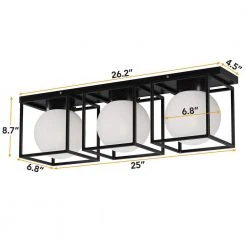 Hostin 3-Light Black Wall Sconce with Globe Flush Mount Opal Glass Shade by TRIBESIGNS WAY TO ORIGIN -Outlet OttLite Store black tribesigns way to origin wall sconces hd zysf0189 77 1000