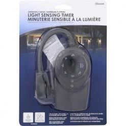 Outdoor Light Sensing Daily Timer, Dual Outlet, Black by Westek -Outlet OttLite Store black westek outdoor lighting accessories tm142dolb fa 1000