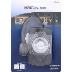 Outdoor Grounded Daily Mechanical Timer, Dual Outlet, White by Westek -Outlet OttLite Store black westek outdoor lighting accessories tm1613dolb fa 1000