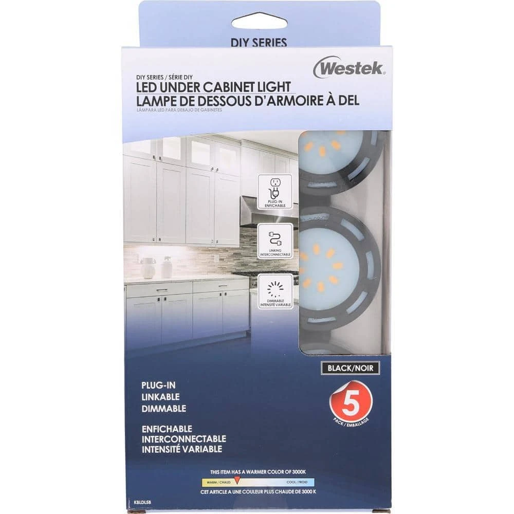 4.6 in. LED Black Puck Light (5-Pack) by Westek 5 4.6 in. LED Black Puck Light (5-Pack) by Westek - Image 5