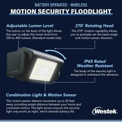 Integrated LED Black Motion-Sensing Compact Standard Light by Westek -Outlet OttLite Store black westek wall pack lights bl smsl 44 1000