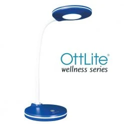 Wellness Series 16 in. Blue/White Study LED Desk Lamp with 3 Brightness Settings by OttLite -Outlet OttLite Store blue ottlite desk lamps cs20580w c3 1000
