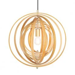 Bailey 1-Light Brown Rustic Geometric Pendant Light by TRIBESIGNS WAY TO ORIGIN