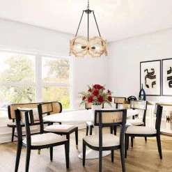 Crystal 4-Light Brown Farmhouse Cage Pendant Light with Hand-Painted Aged Wood Accent by TRIBESIGNS WAY TO ORIGIN -Outlet OttLite Store brown tribesigns way to origin pendant lights hd zsf0150 31 1000