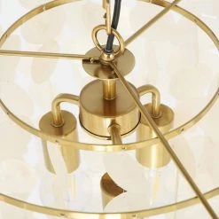 Bailey 3-Light Golden Modern Capiz Shell Chandelier Seashell Pendant Light Fixture for Living Room, Bedroom, Entryway by TRIBESIGNS WAY TO ORIGIN -Outlet OttLite Store gold tribesigns way to origin chandeliers hd zy0203 4f 1000