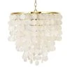 Bailey 3-Light Golden Modern Capiz Shell Chandelier Seashell Pendant Light Fixture for Living Room, Bedroom, Entryway by TRIBESIGNS WAY TO ORIGIN
