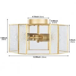 Bailey 12.99 in. 2-Light Morden Flush Mount with Gold Brushed Glass by TRIBESIGNS WAY TO ORIGIN -Outlet OttLite Store gold tribesigns way to origin flush mount lights hd sf0132 wzz 1f 1000