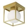 Hostin 7 in. 1-Light Gold Flush Mount Wall Sconce with Globe Opal Glass Shade by TRIBESIGNS WAY TO ORIGIN