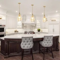 Crystal 1-Light Gold Geometric Pendant with Seeded Glass Shade by TRIBESIGNS WAY TO ORIGIN -Outlet OttLite Store gold tribesigns way to origin pendant lights hd zsf0133 4f 1000