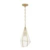 Crystal 1-Light Gold Geometric Pendant with Seeded Glass Shade by TRIBESIGNS WAY TO ORIGIN