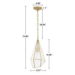 Crystal 1-Light Gold Geometric Pendant with Seeded Glass Shade by TRIBESIGNS WAY TO ORIGIN -Outlet OttLite Store gold tribesigns way to origin pendant lights hd zsf0133 77 1000