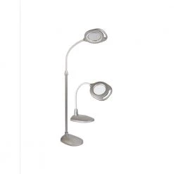 56.75 in. LED 2-in-1 Magnifier Gray Floor and Table Lamp by OttLite